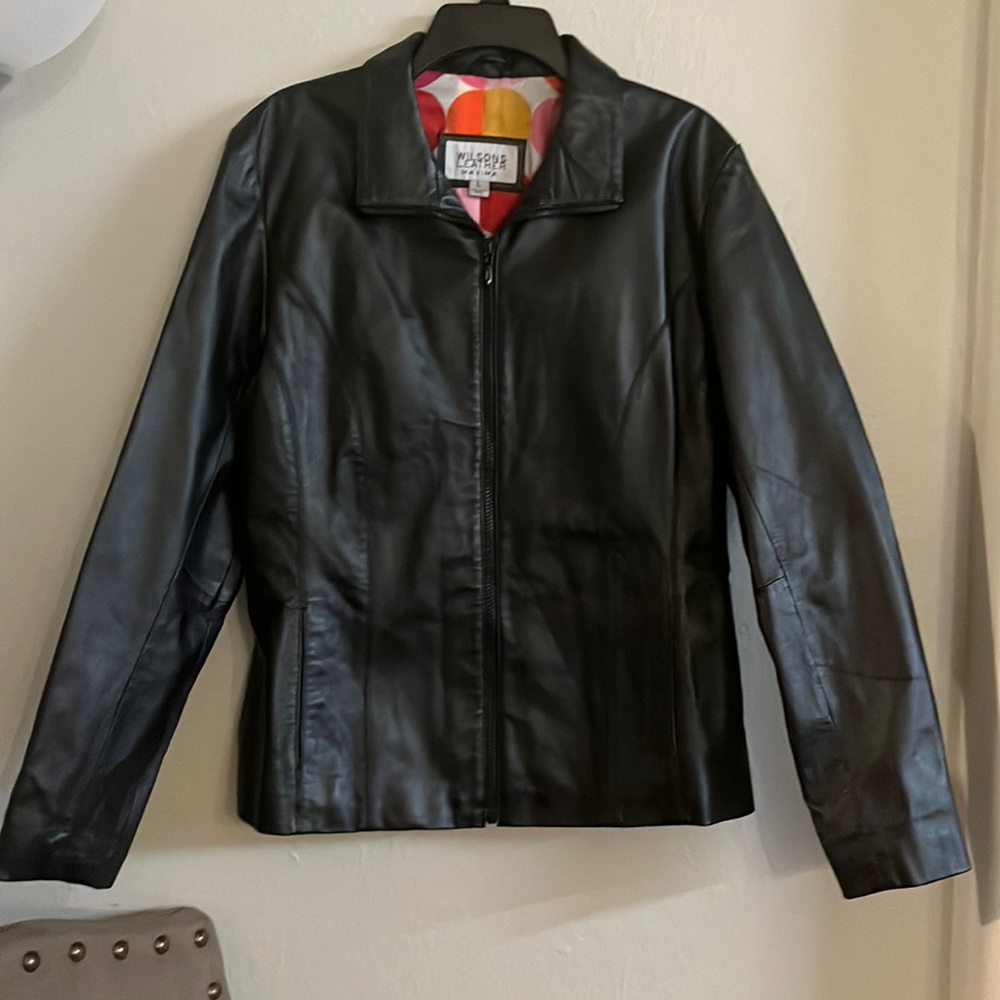 WILSON LEATHER MAXIMA,BLACK JACKET!,size L